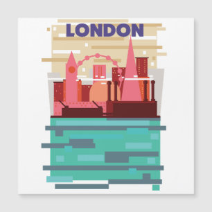 Londen skyline reisposter. magnetische uitnodiging