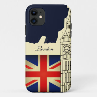 Londen Stad Big Ben Union Jack Vlag iPhone 11 Hoesje