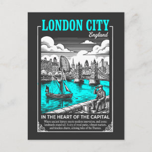 Londen Stad Engeland In het Hart van de Hoofdstad Briefkaart