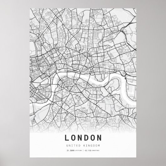 Londen Stadsplattegrond Poster (Voorkant)