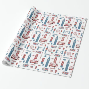 Londen Thema Gift Wrap Cadeaupapier