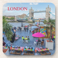 Londen Tower Bridge in de zomerse onderzetters