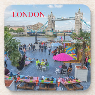 Londen Tower Bridge in de zomerse onderzetters