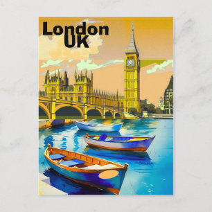Londen Tower Bridge lege waterverfschildering Post Briefkaart