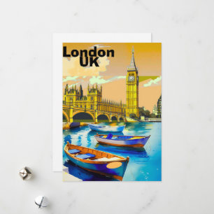 Londen Tower Bridge Lege Waterverfschildering Post Feestdagenkaart