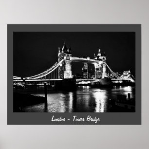Londen - Tower Bridge, Nacht Nr.2 (Poster) Poster