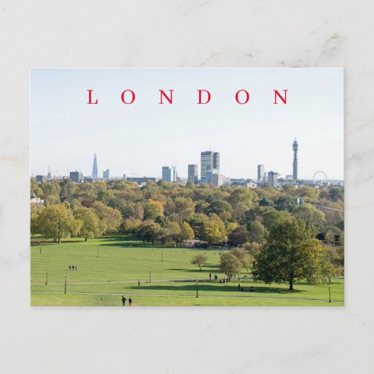 Londen uitzicht vanaf Primrose Hill briefkaart (Voorkant)