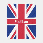 Londen UK Britse Vlag Custom Name Union Jack Fleece Deken (Voorkant)