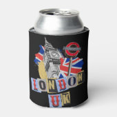 Londen UK retro stijl ontwerp Blikjeskoeler (Blikje Voorkant)