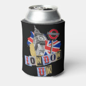 Londen UK retro stijl ontwerp Blikjeskoeler (Blikje Achterkant)