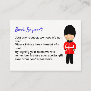 Londen Union Jack Theme Baby shower Boek Aanvraag Informatiekaartje