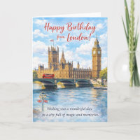 Londen Verjaardagskaart – Big Ben & Westminster