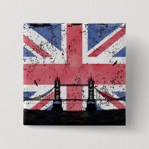 Londen Vierkante Button 5,1 Cm