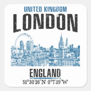 Londen Vierkante Sticker