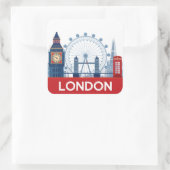Londen Vierkante Sticker (Tas)