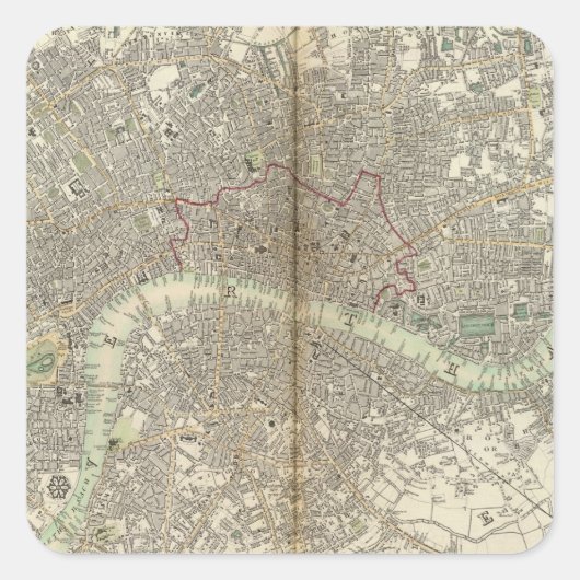 Londen Vierkante Sticker (Voorkant)