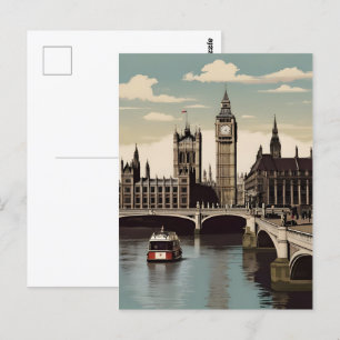Londen vintage poster briefkaart