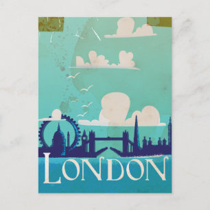 Londen vintage reisposter briefkaart