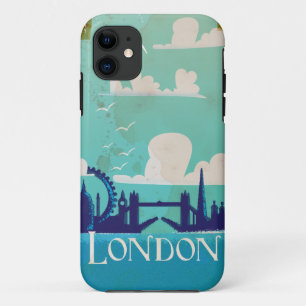 Londen vintage reisposter iPhone 11 hoesje