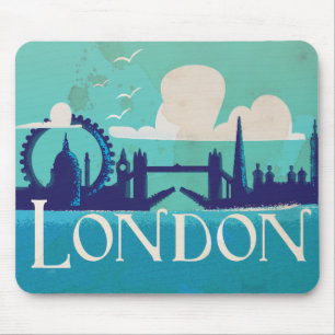 Londen vintage reisposter muismat