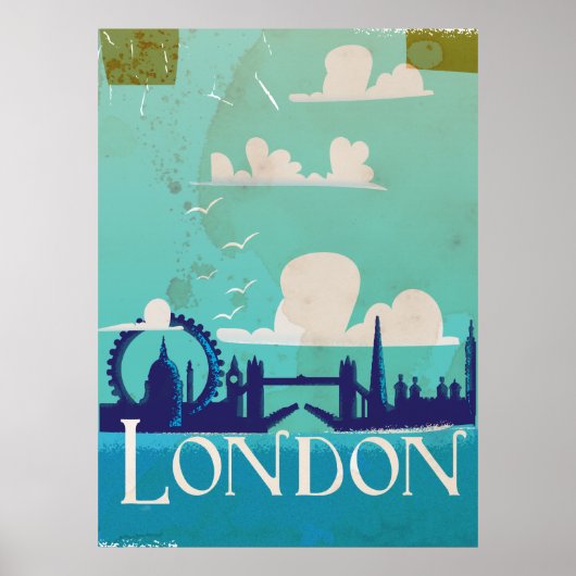 Londen vintage reisposter poster (Voorkant)