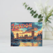 Londen Vintage Travel Briefkaart (Staand voorkant)
