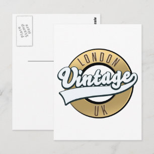 Londen Vintage UK retro logo. Briefkaart
