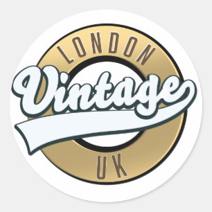 Londen Vintage UK retro logo. Ronde Sticker