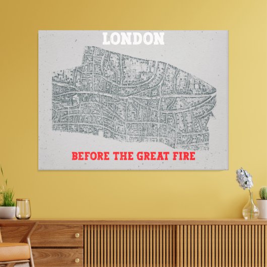 Londen voor de GROTE BRAND Canvas Afdruk (Insitu (Woonkamer))