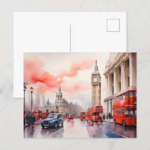 Londen waterverf kunst briefkaart
