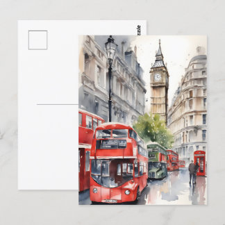 Londen waterverf kunst briefkaart