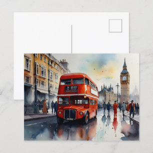 Londen waterverf kunst briefkaart