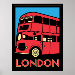 londen westminster england art deco retro poster
