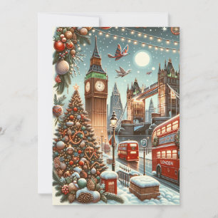 Londens Festive Pracht - Levendige Kerstkaart