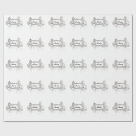 Londense Bridge grijs getint tekenpatroon Cadeaupapier