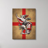 Londense draak over oude Engelse vlag Canvas Afdruk (Voorkant)