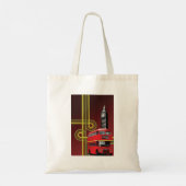 Londense dubbeldekkerbus en Big Ben Tote Bag (Achterkant)