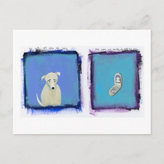 Londense hond - leuke schildercel-telefoonkunst briefkaart