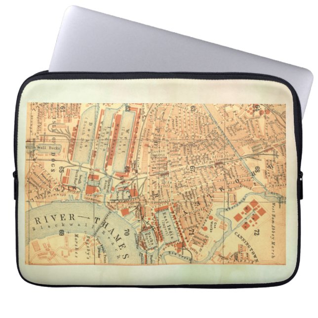  Londense kaart Laptop Sleeve (Voorkant)