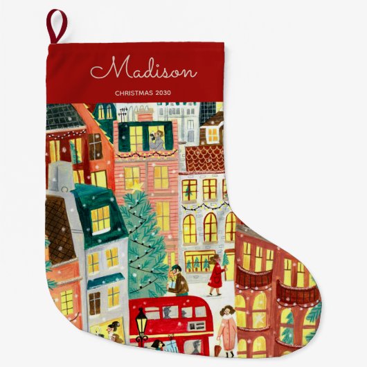 Londense kerststad grote kerstsok (Voorkant)