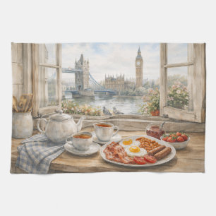 Londense keuken aquarel met Tower Bridge Theedoek