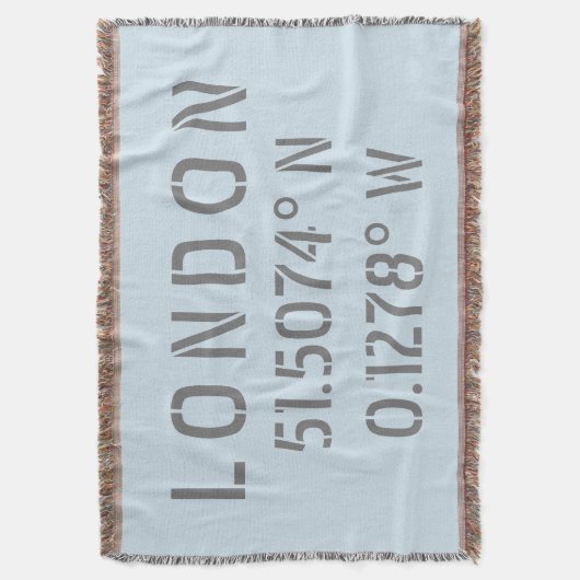 Londense Latitude Longitude Throw Blanket Deken (Voorkant Verticaal)