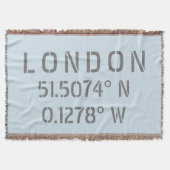 Londense Latitude Longitude Throw Blanket Deken (Voorkant)