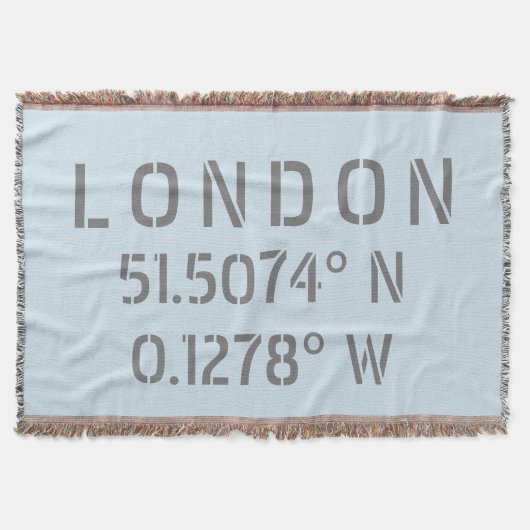 Londense Latitude Longitude Throw Blanket Deken (Voorkant)