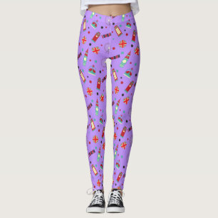 Londense patroon met Paarse achtergrond Leggings
