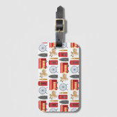 Londense pictogrammen en Corgi Collage Pattern Bagagelabel (Voorkant (verticaal))