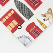 Londense pictogrammen en Corgi Collage Pattern Fleece Deken (Hoek)