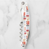 Londense pictogrammen en Corgi Collage Pattern Kurkentrekker (Voorkant)