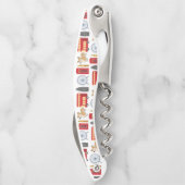 Londense pictogrammen en Corgi Collage Pattern Kurkentrekker (Achterkant)