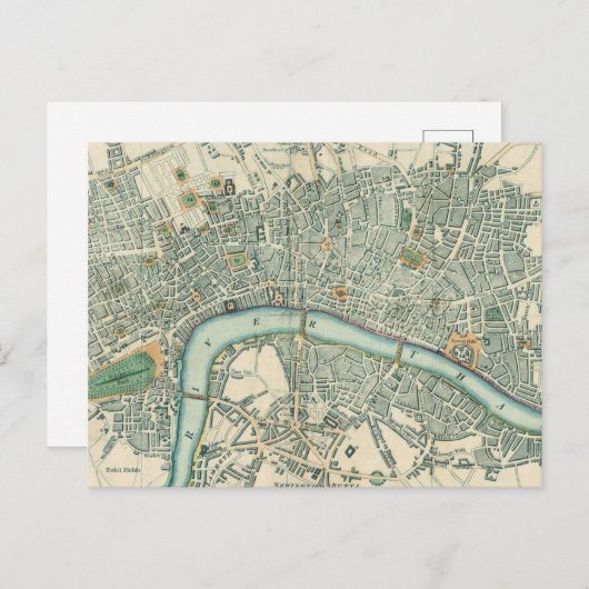 Londense plattegrond Briefkaarten (Voorkant / Achterkant)